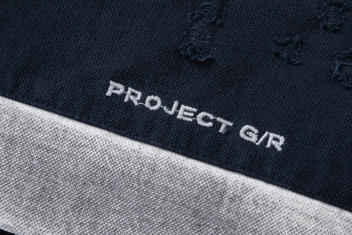 PROJECT G/R Striped Distressed Rugby Polo Shirt