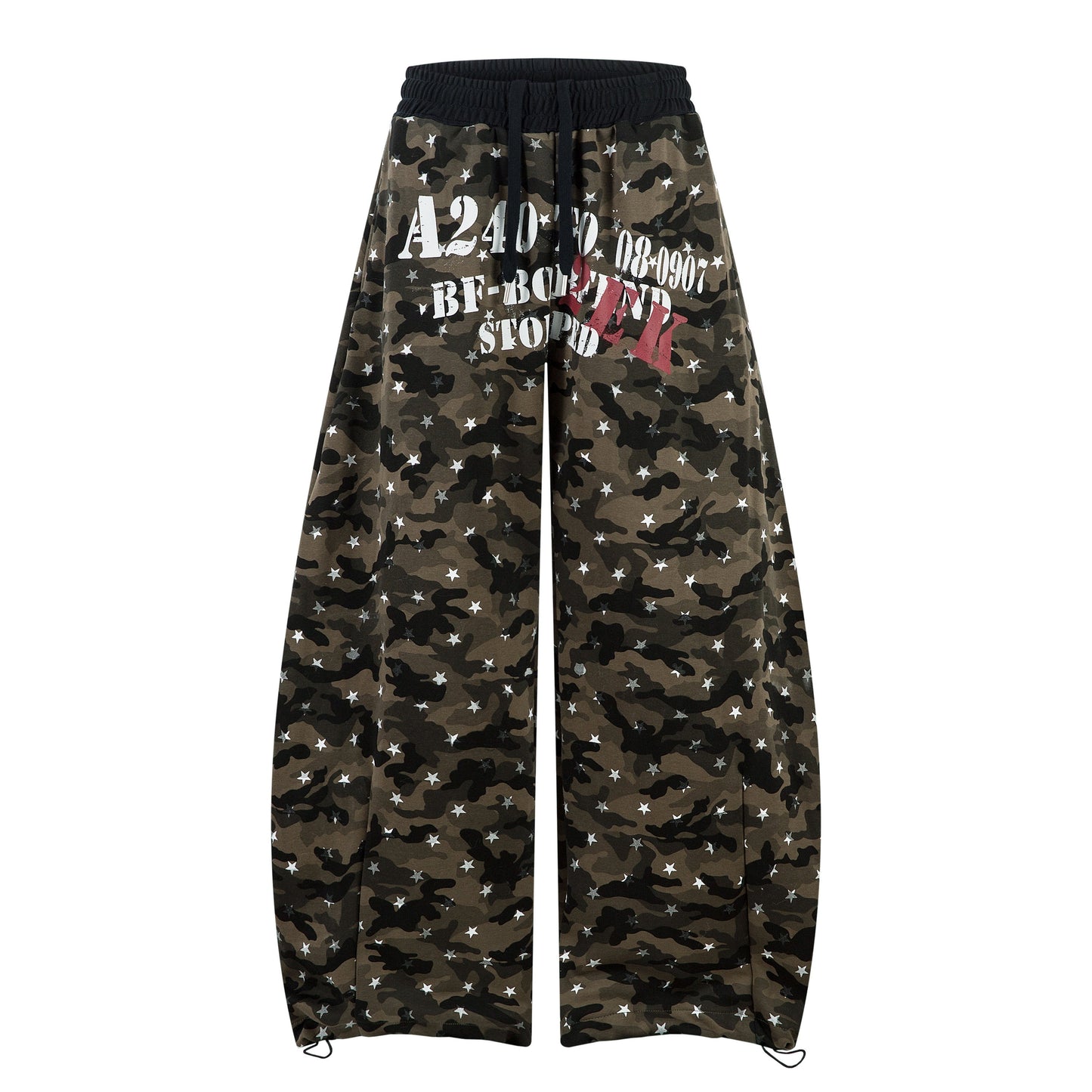 CapCabin Star Camo Wide-Leg Sweatpants
