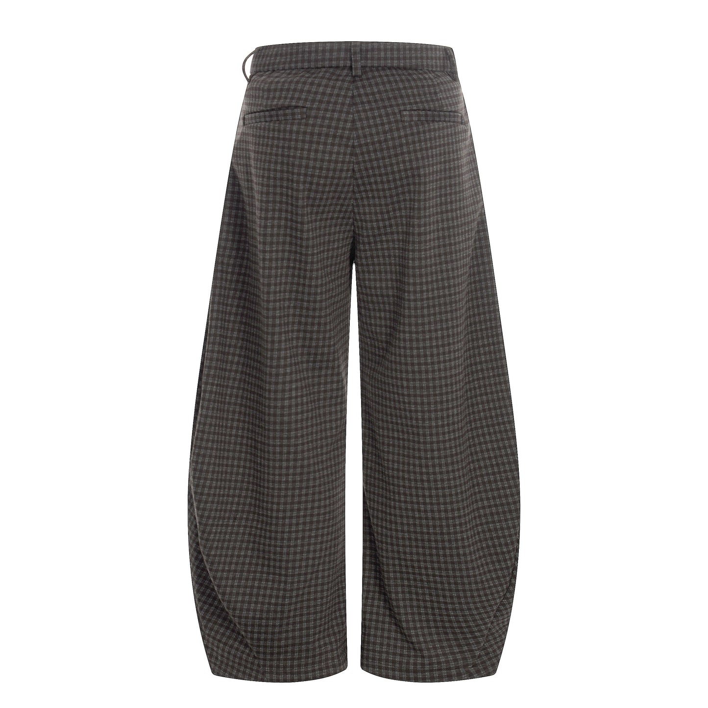 CapCabin Wide-Leg Plaid Trousers