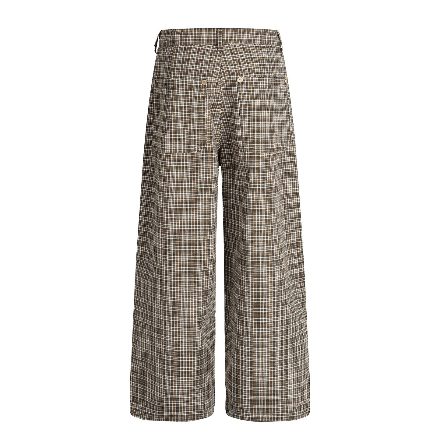 CapCabin “Vintage Check Wide-Leg Pants”
