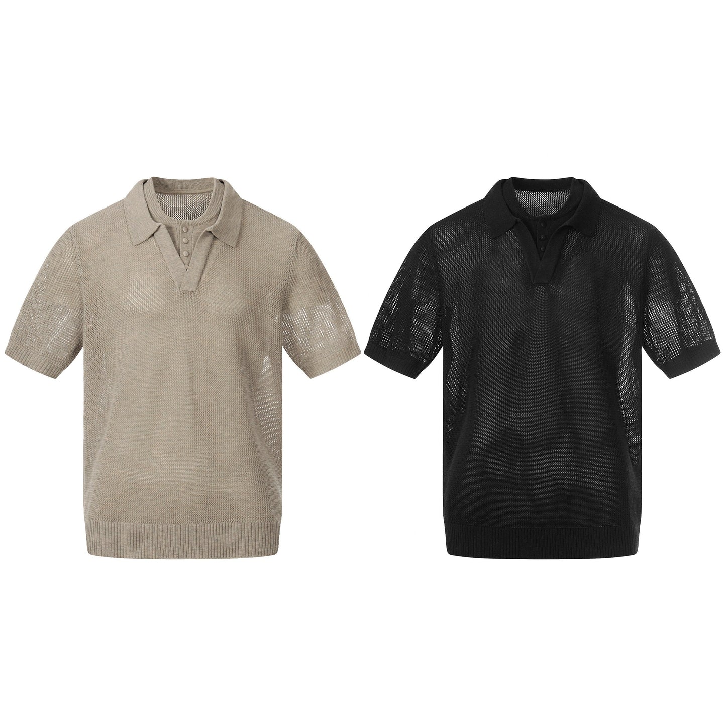 CapCabin “Open Knit Polo Tee”