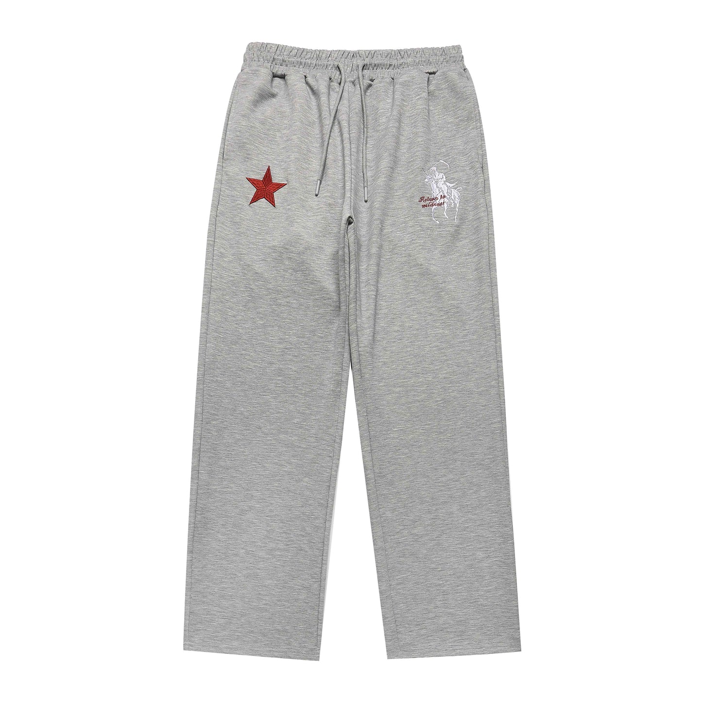 CapCabin Star Embroidery Wide-Leg Sweatpants