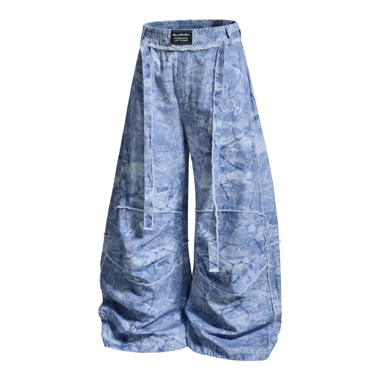 CapCabin “Washed Marble Wide-Leg Pants”