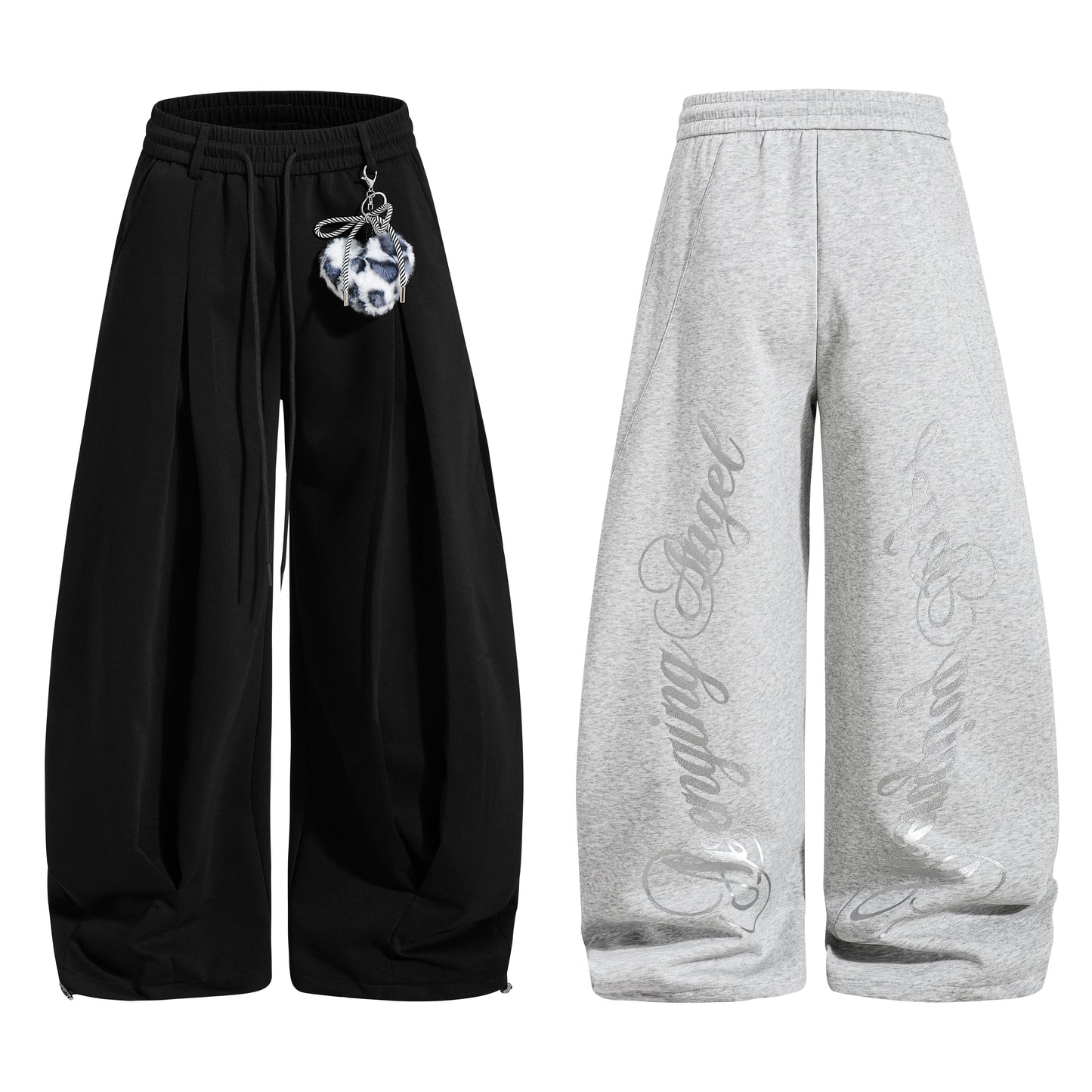 CapCabin Script Wide-Leg Sweatpants