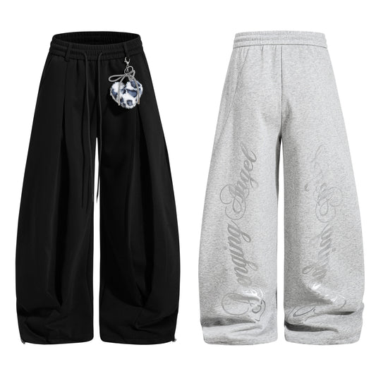 CapCabin Script Wide-Leg Sweatpants