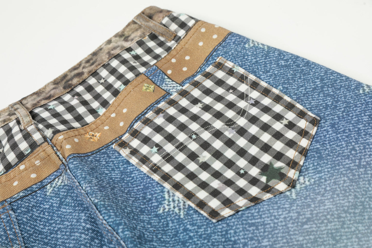 CapCabin “Vintage Patchwork Denim Shorts”