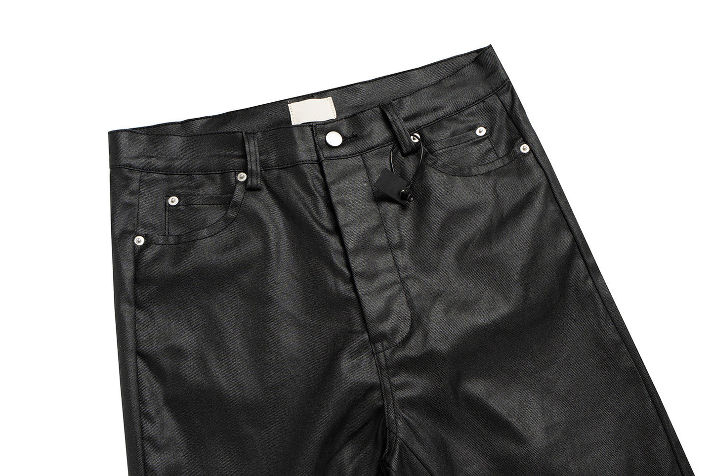 CapCabin Blade-Cut Zip Leather Pants