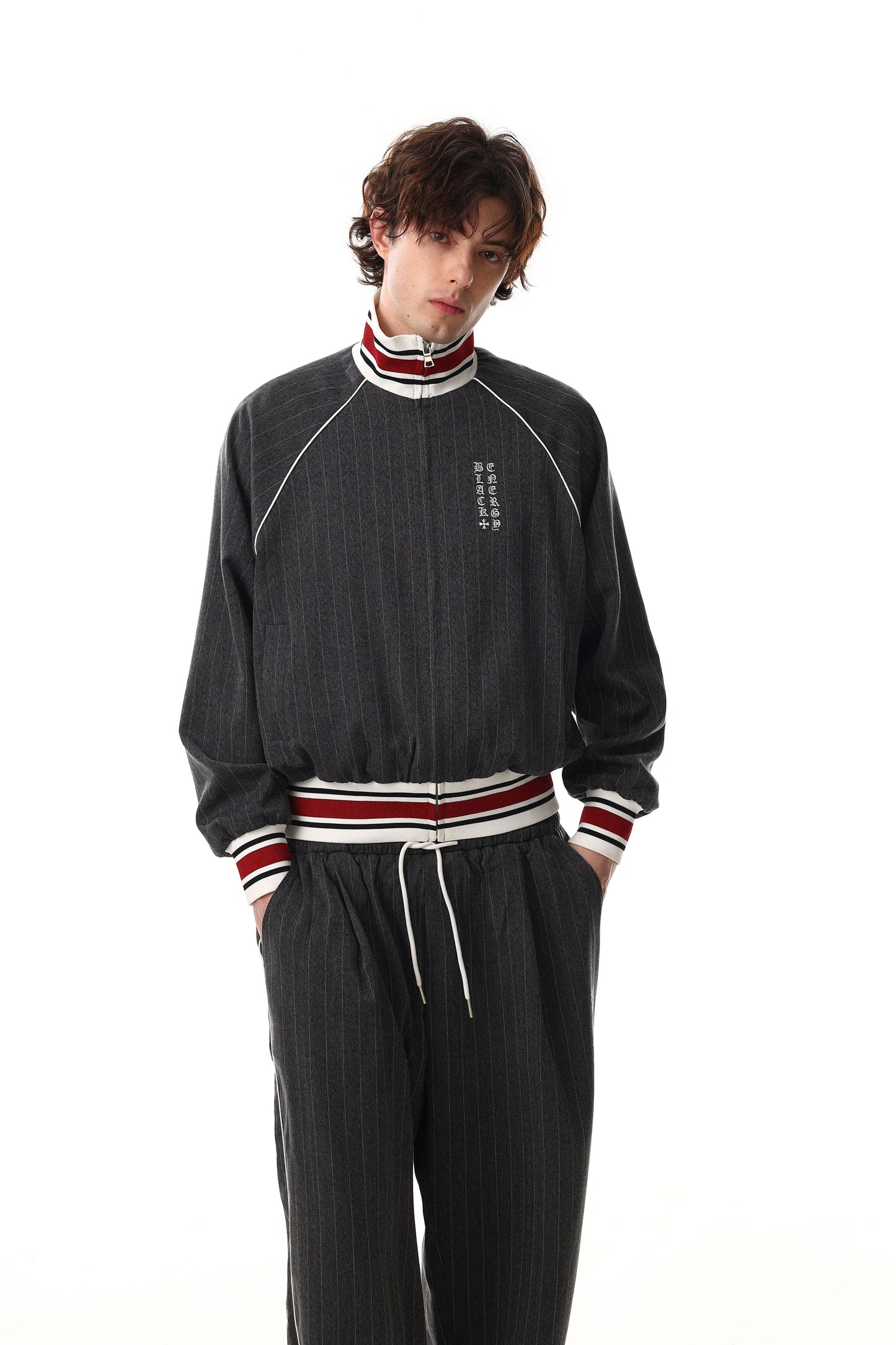 CapCabin Pinstripe Wide-Leg Track Pants