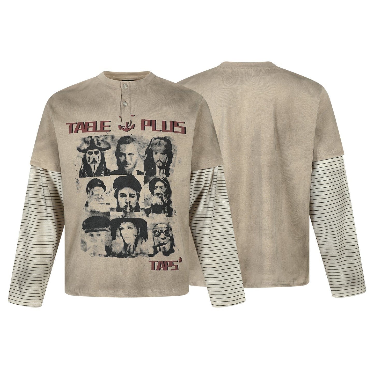 CapCabin Layered Graphic Long-Sleeve T-Shirt