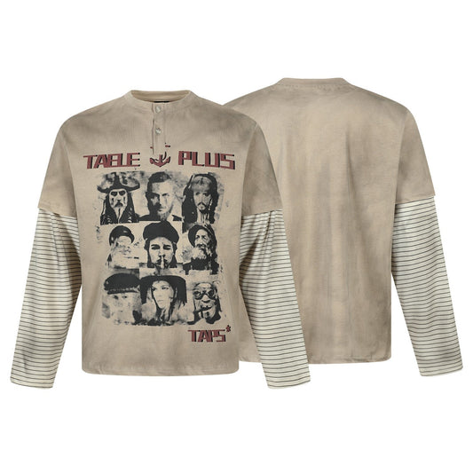 CapCabin Layered Graphic Long-Sleeve T-Shirt
