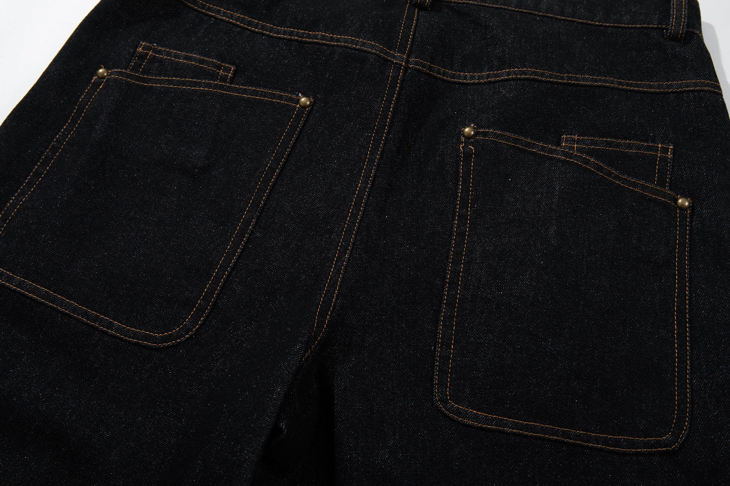 CapCabin Curved Panel Wide Leg Denim Pants