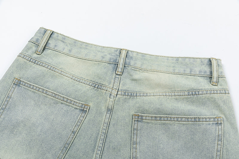 WELLDONE Washed Light Blue Straight-Leg Jeans