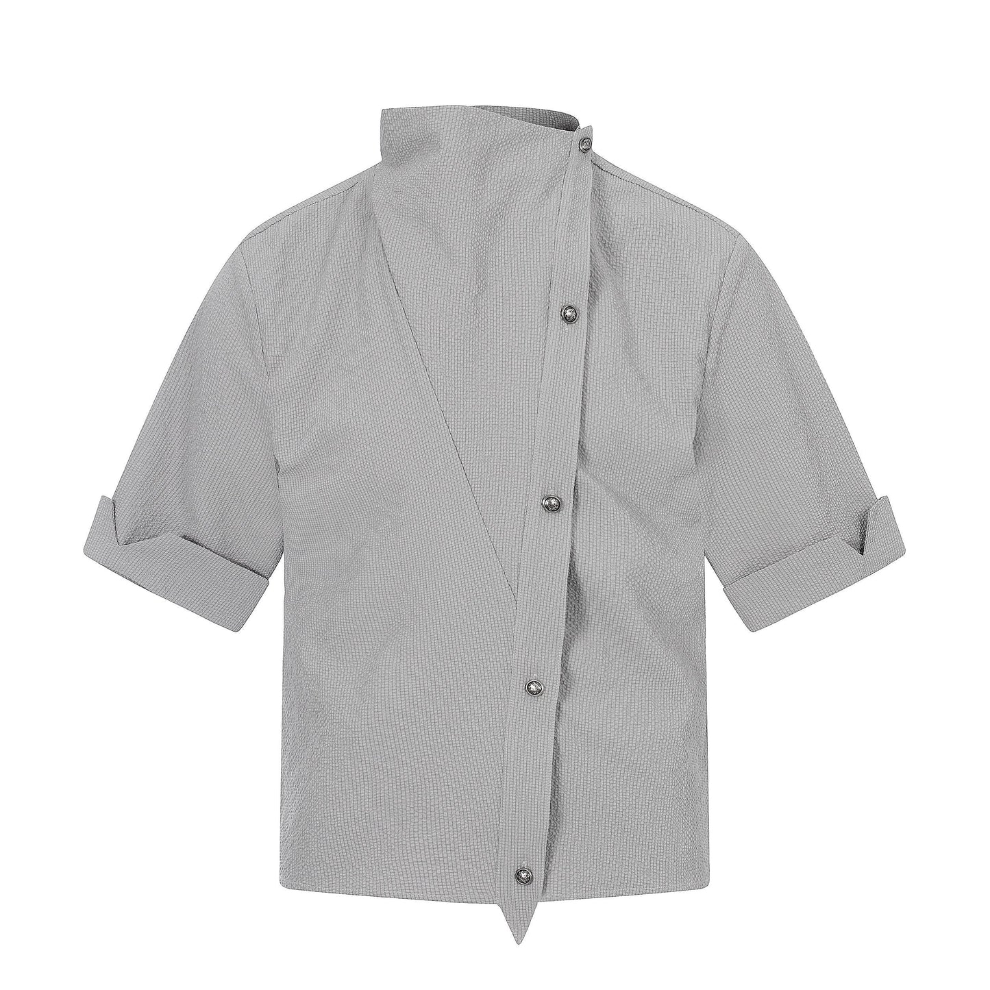 CapCabin “Asymmetrical Stand-Collar Shirt”