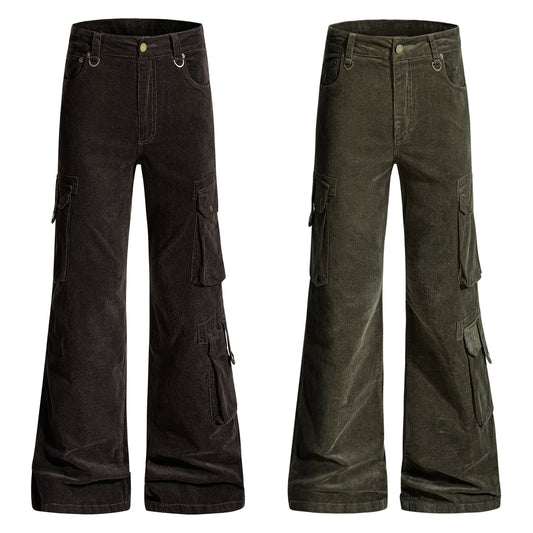 CapCabin Washed Utility Flared Pants