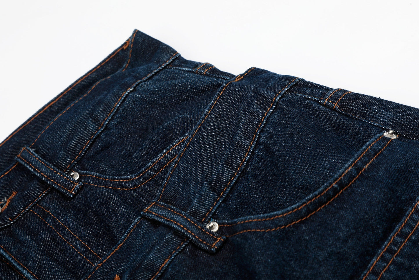 CapCabin “Layered Panel Denim Shorts”
