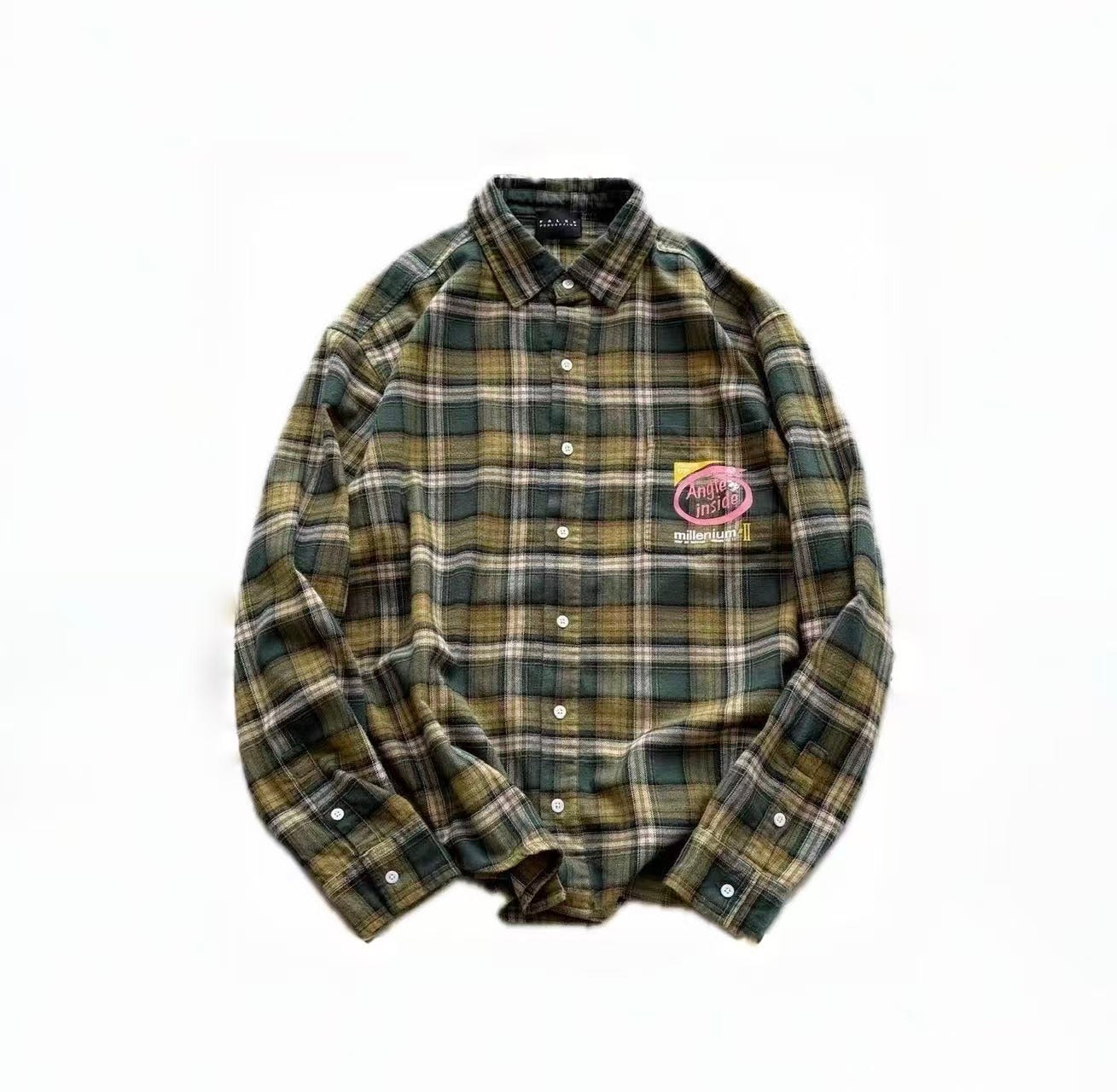 Vintage Plaid Graphic Long Sleeve Shirt