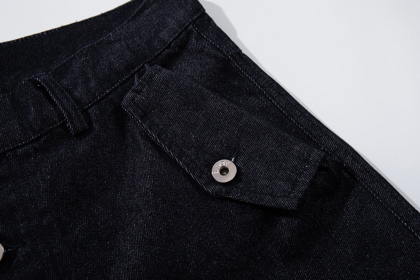 CapCabin Panel Construction Wide Leg Denim Pants