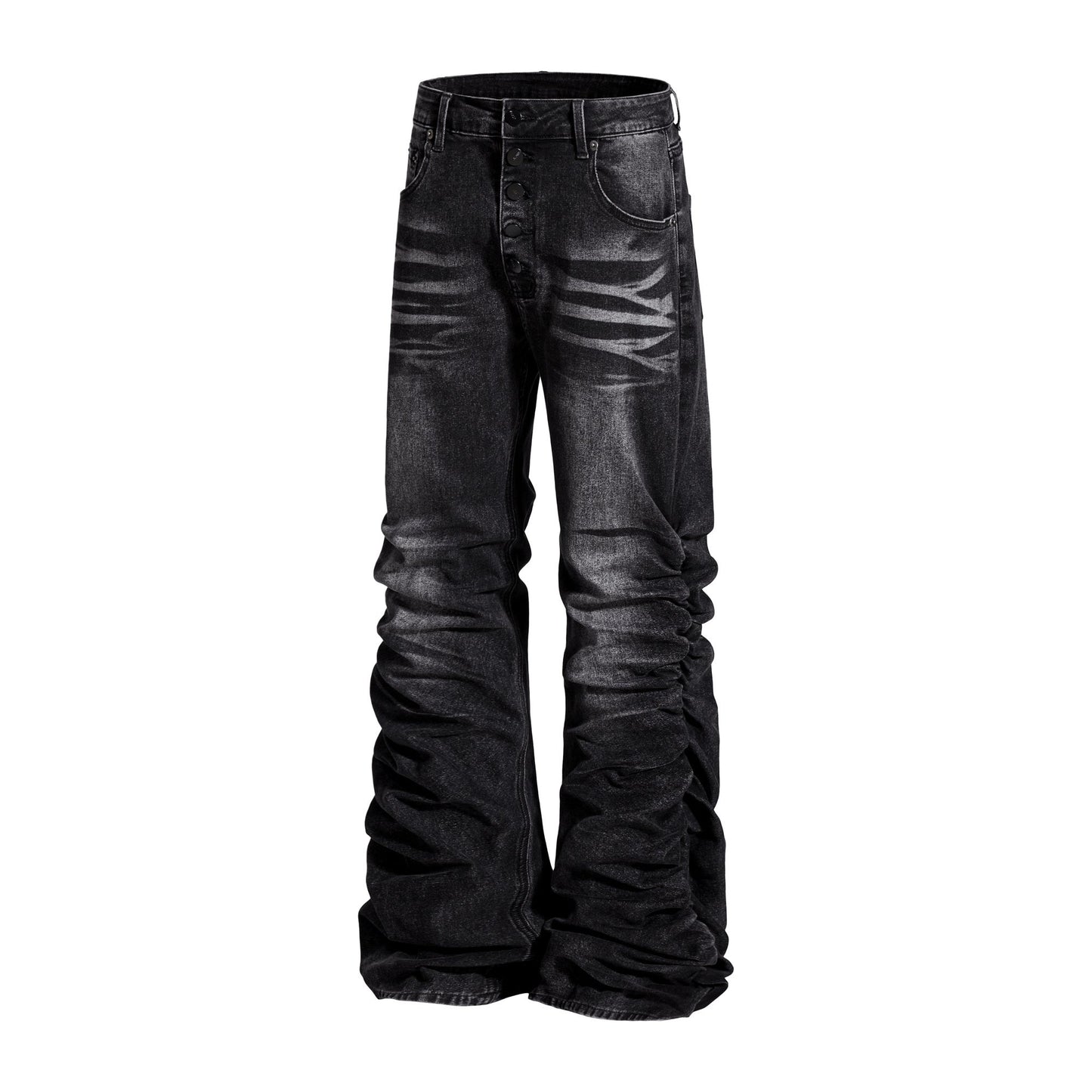 CapCabin Stacked Washed Denim Pants