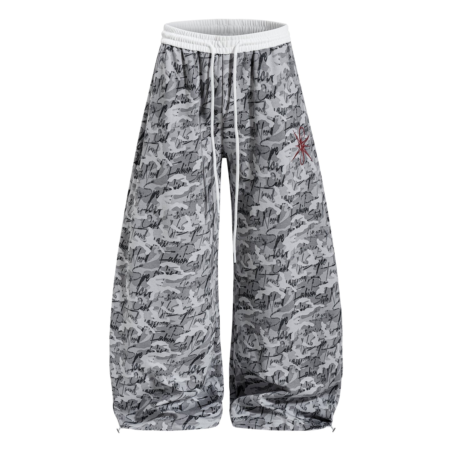 CapCabin Camo Script Wide-Leg Pants