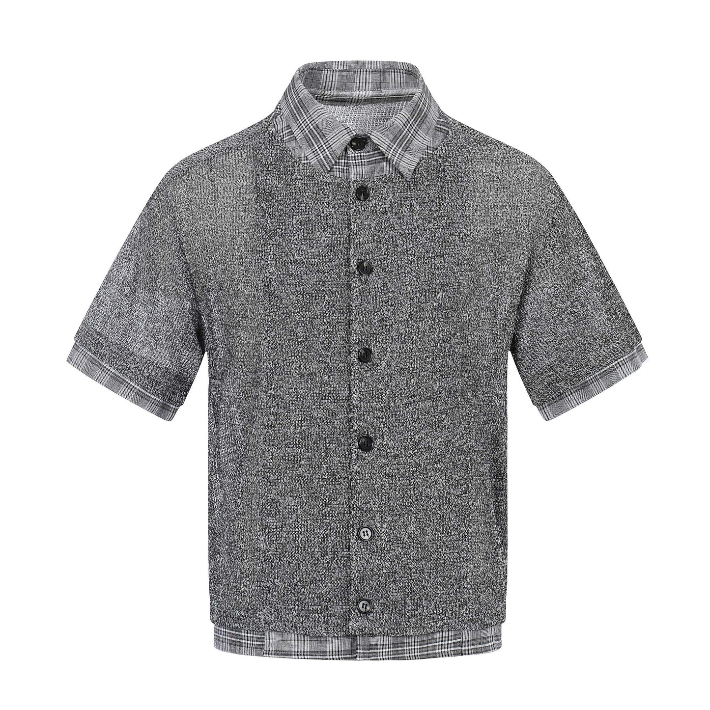 CapCabin “Layered Knit Check Shirt”