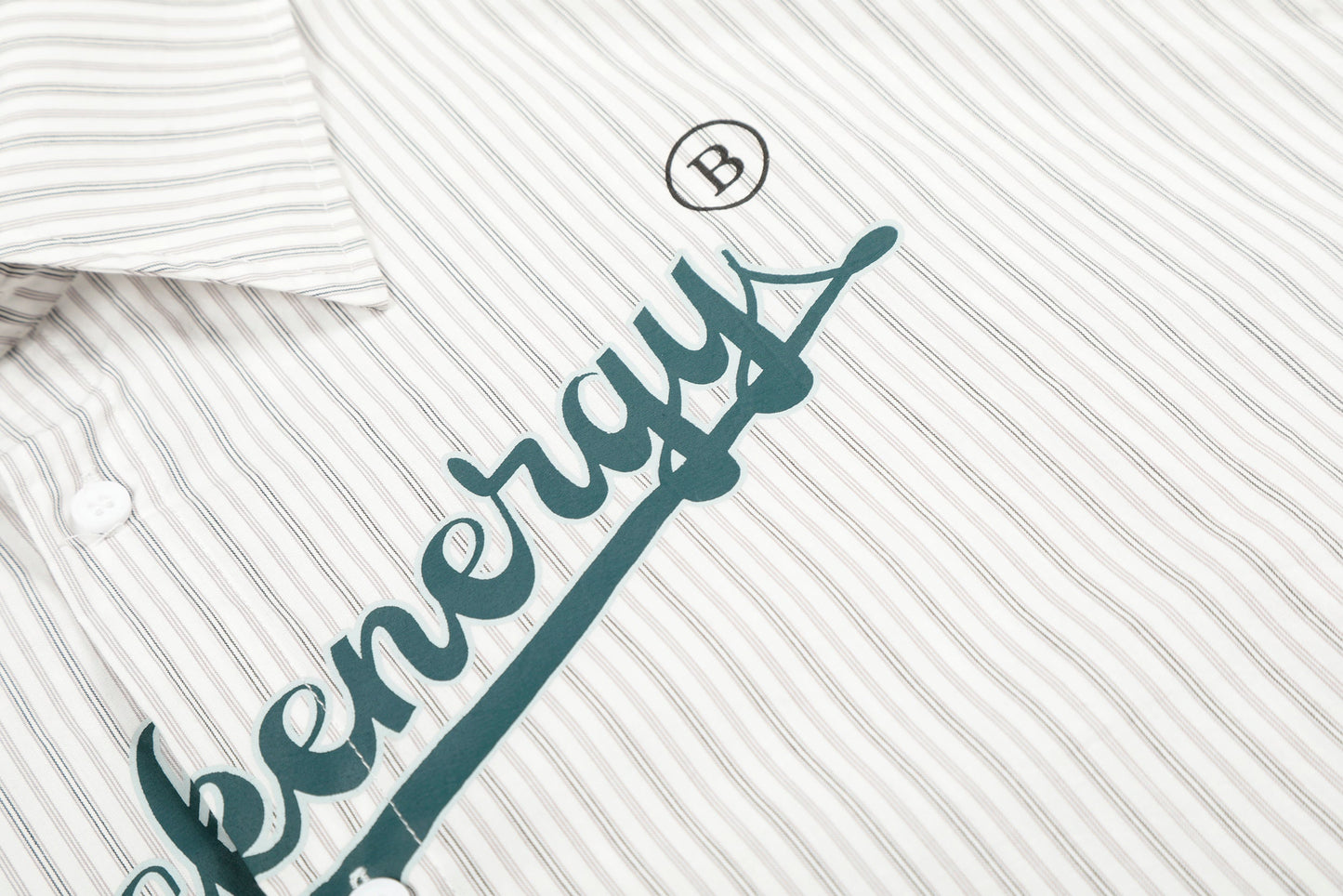 CapCabin Striped Logo Button-Up Shirt