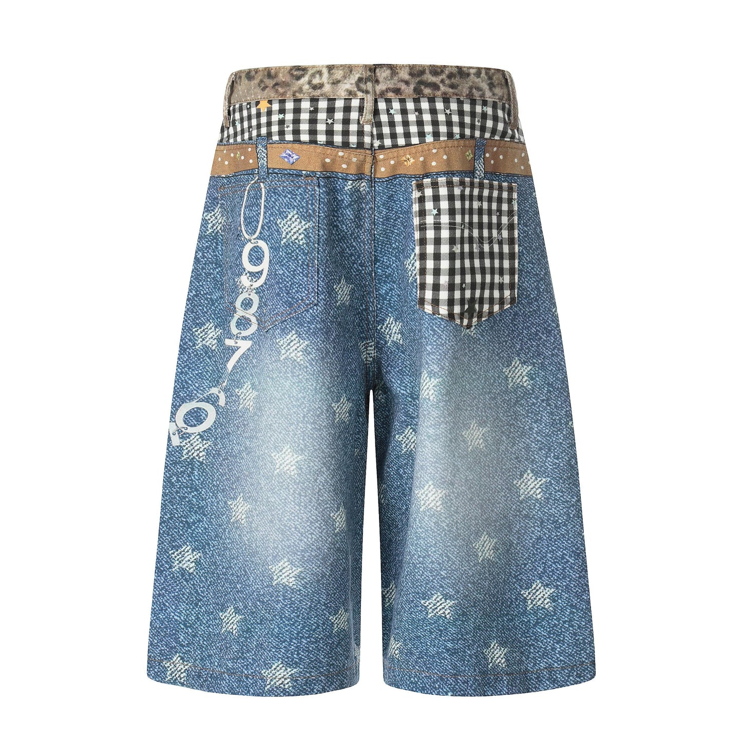 CapCabin “Vintage Patchwork Denim Shorts”