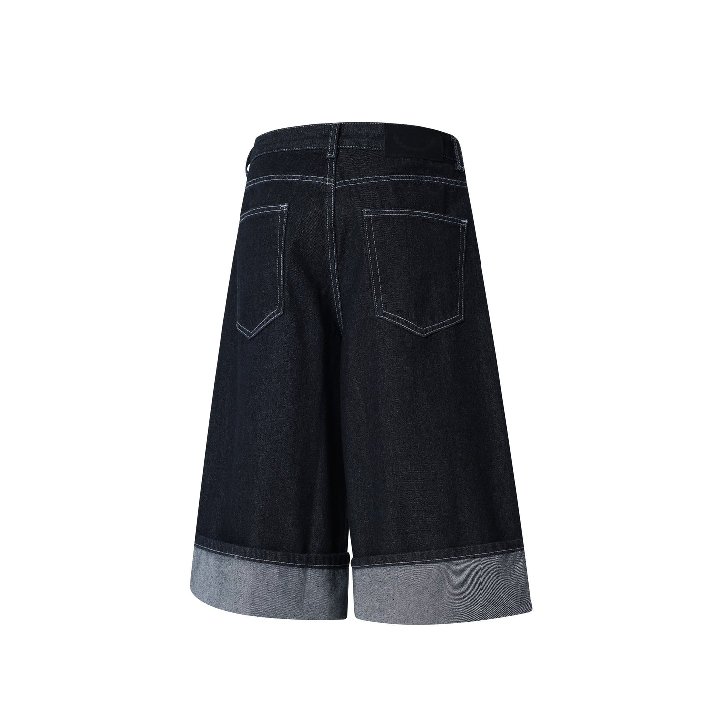 CapCabin Wide-Leg Buckle Denim Shorts