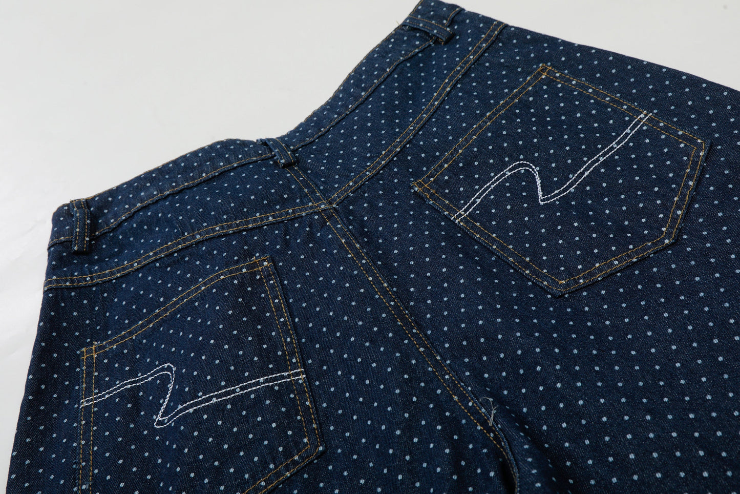 CapCabin Polka Dot Denim Cargo Shorts