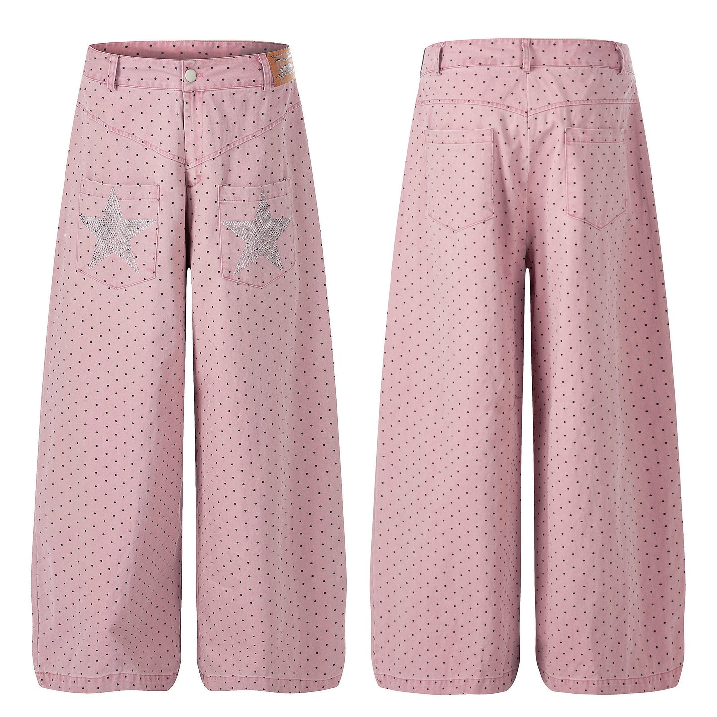 CapCabin “Polka Star Wide-Leg Pants”