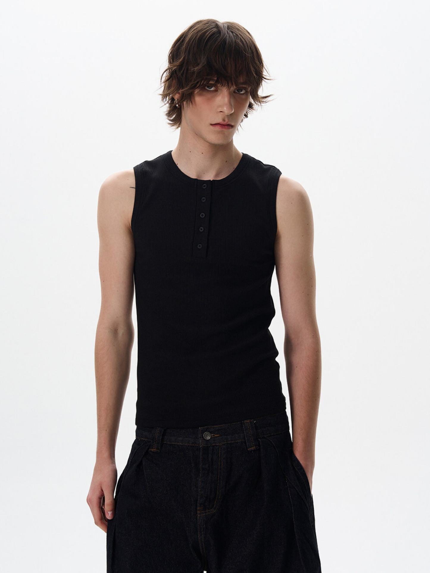 Frostfall - Slim Fit Ribbed Sleeveless Tank Top
