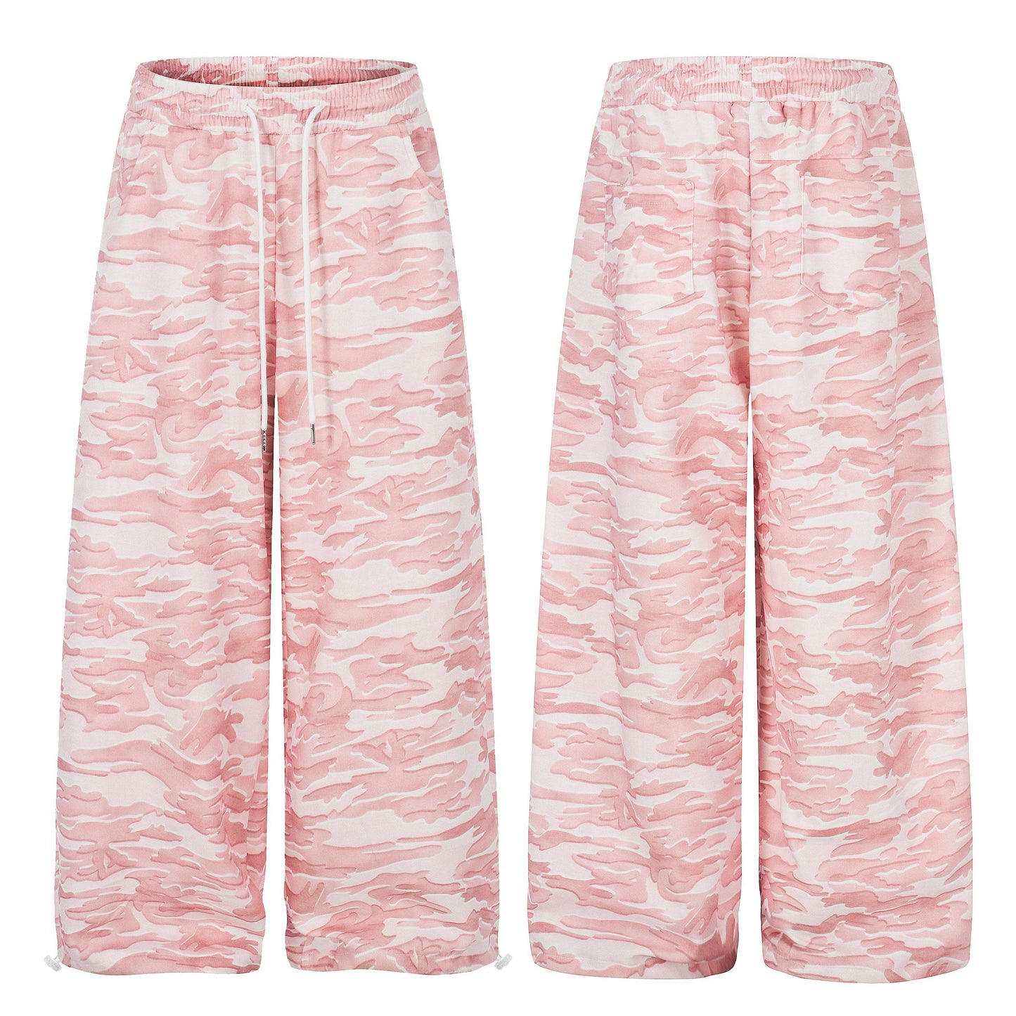 CapCabin Pink Camo Wide-Leg Sweatpants