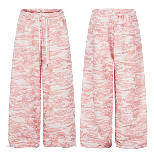 CapCabin Pink Camo Wide-Leg Sweatpants