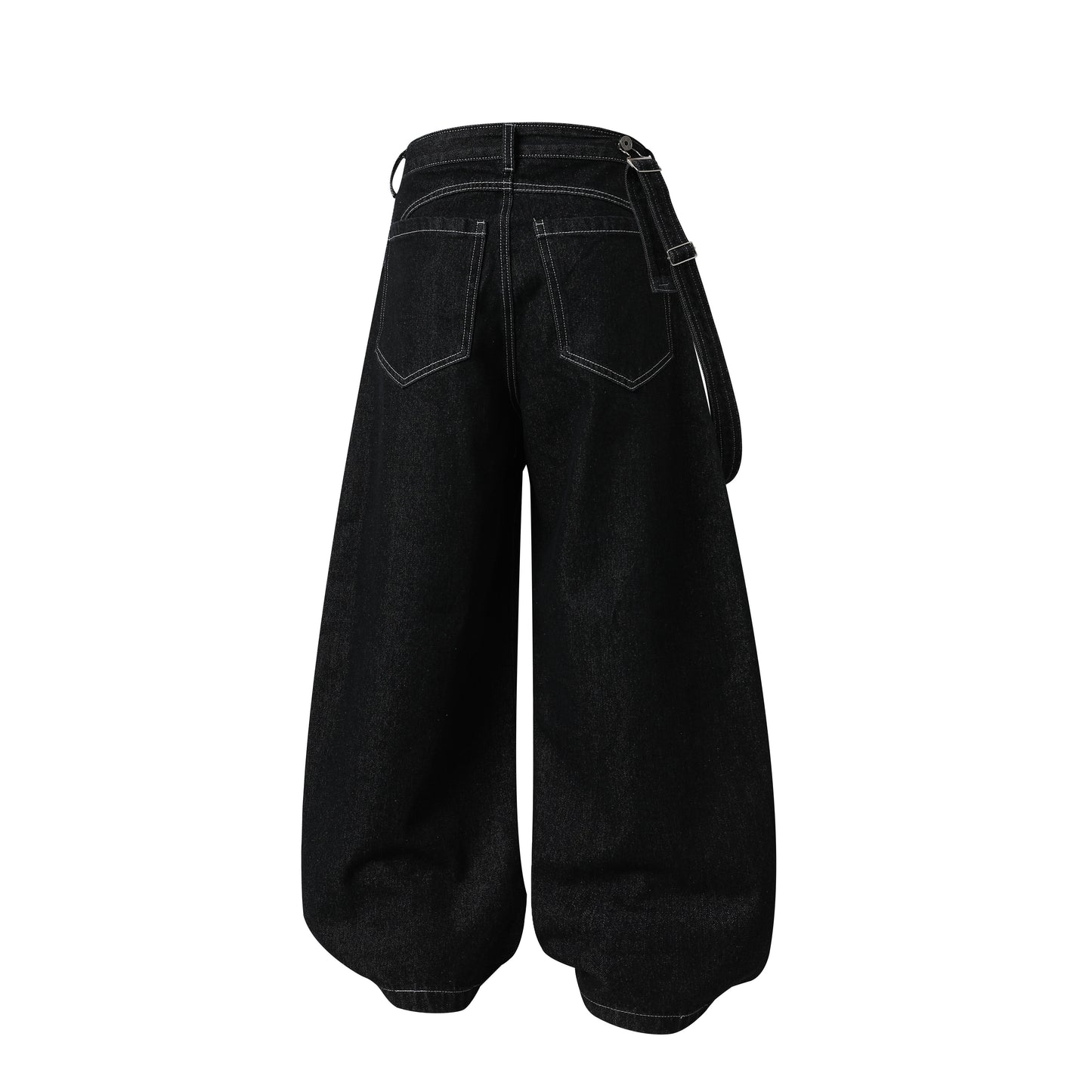 CapCabin Hardware Strap Wide-Leg Jeans