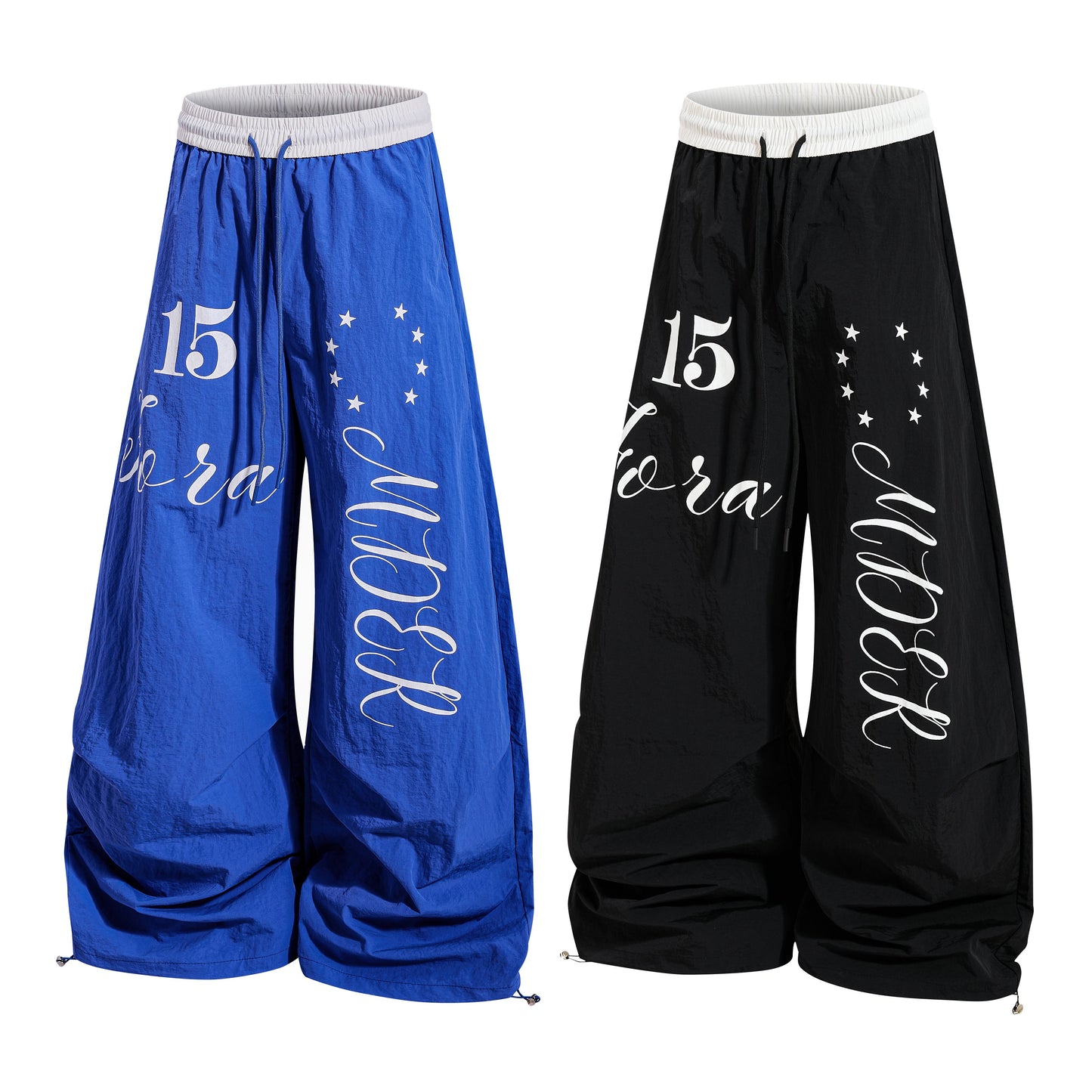 CapCabin Retro Script Wide-Leg Track Pants