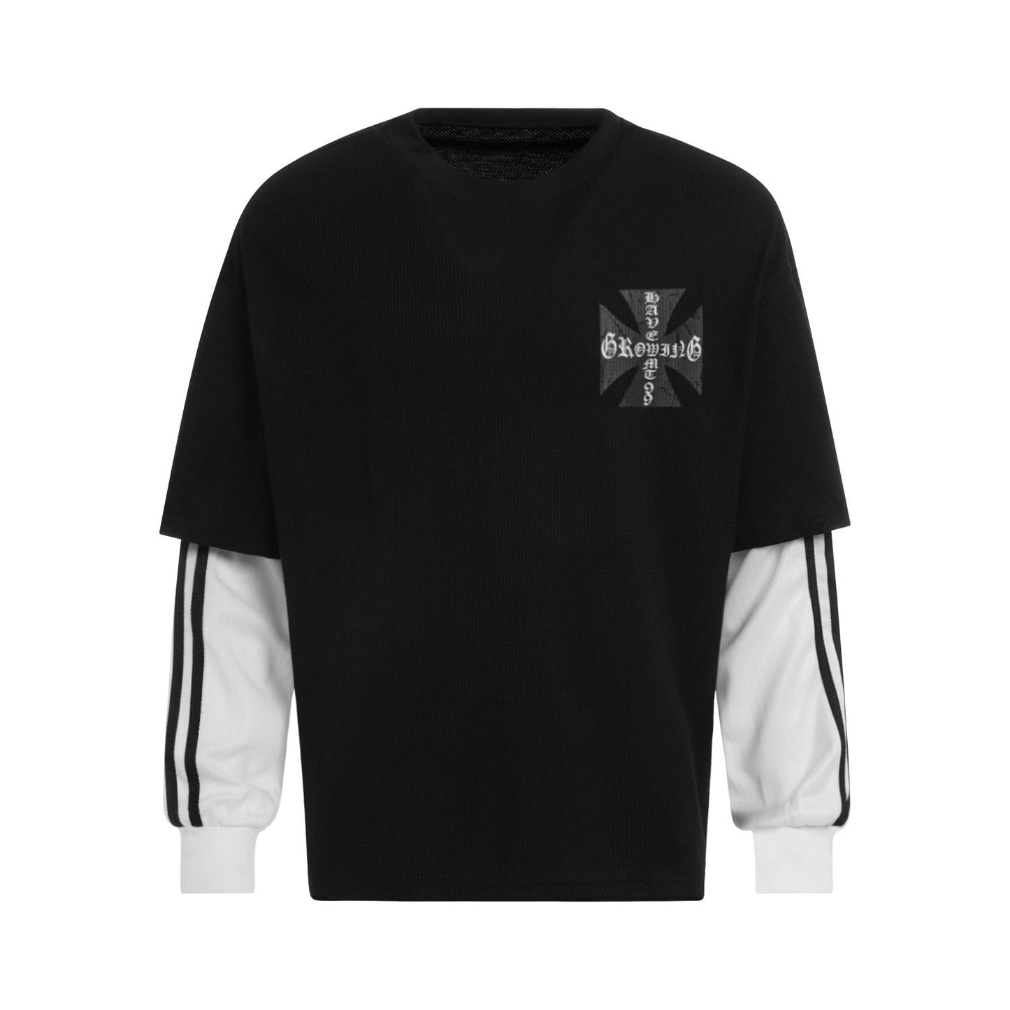 CapCabin Layered Gothic Cross Long Sleeve Tee