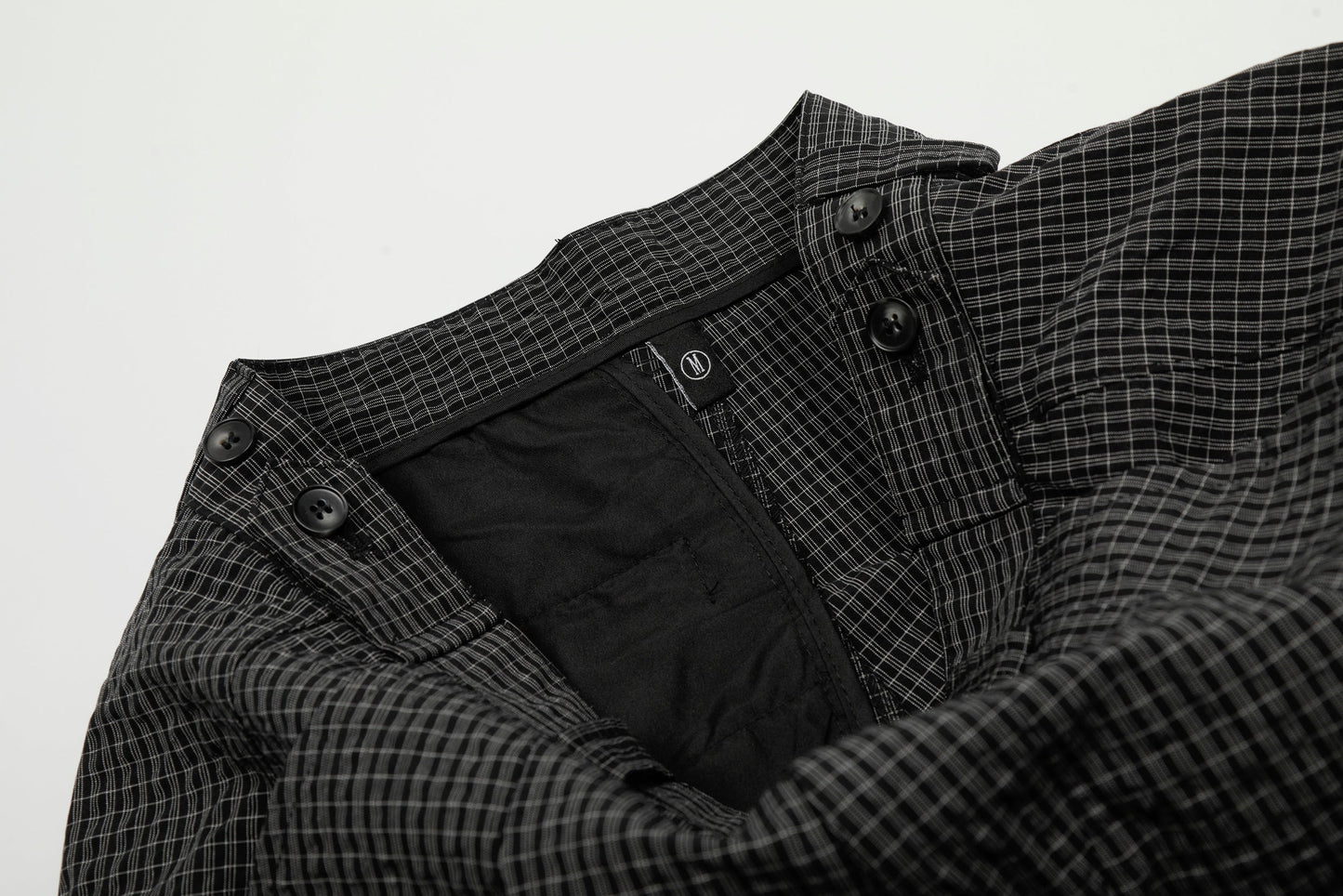 CapCabin Checked Curved-Leg Pants
