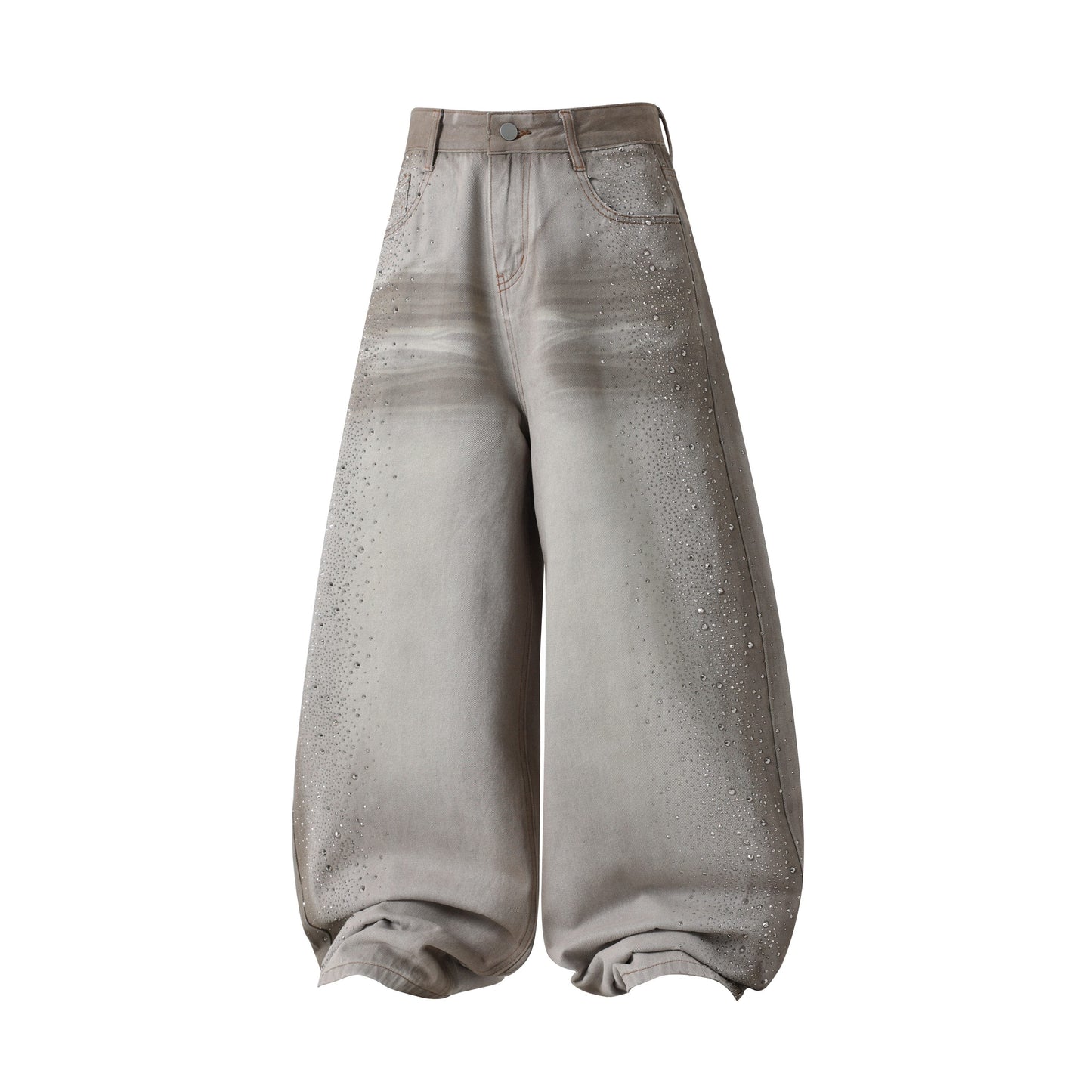 CapCabin Washed Balloon Fit Denim Pants