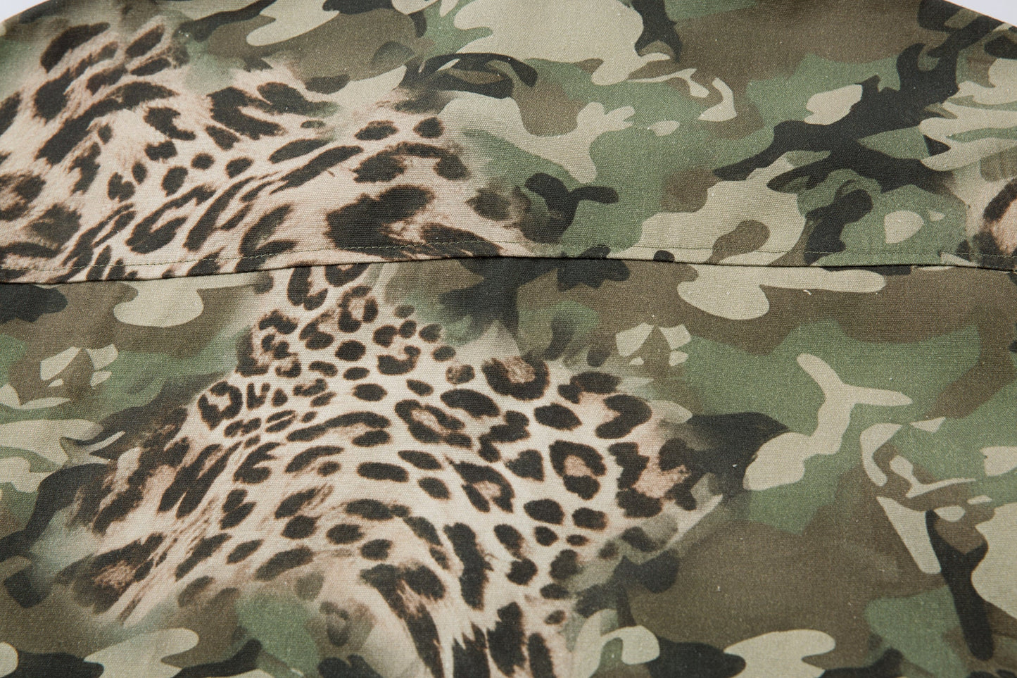 CapCabin Layered Camo-Leopard Short-Sleeve Shirt