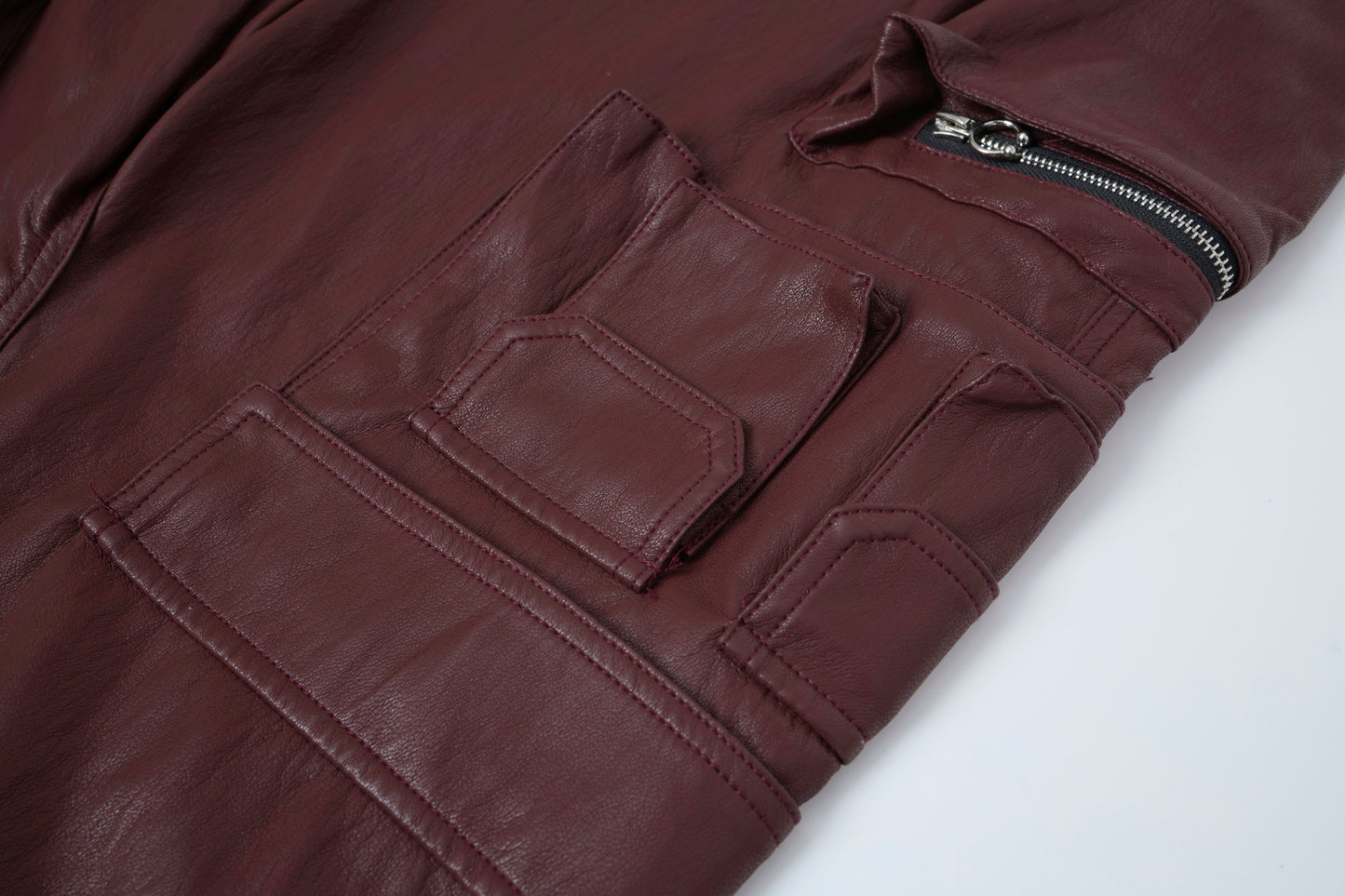 CapCabin Leather Utility Cargo Shorts