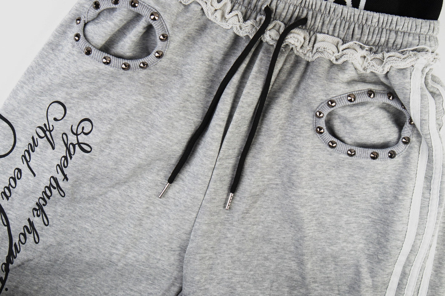 CapCabin Script Graffiti Wide-Leg Sweatpants