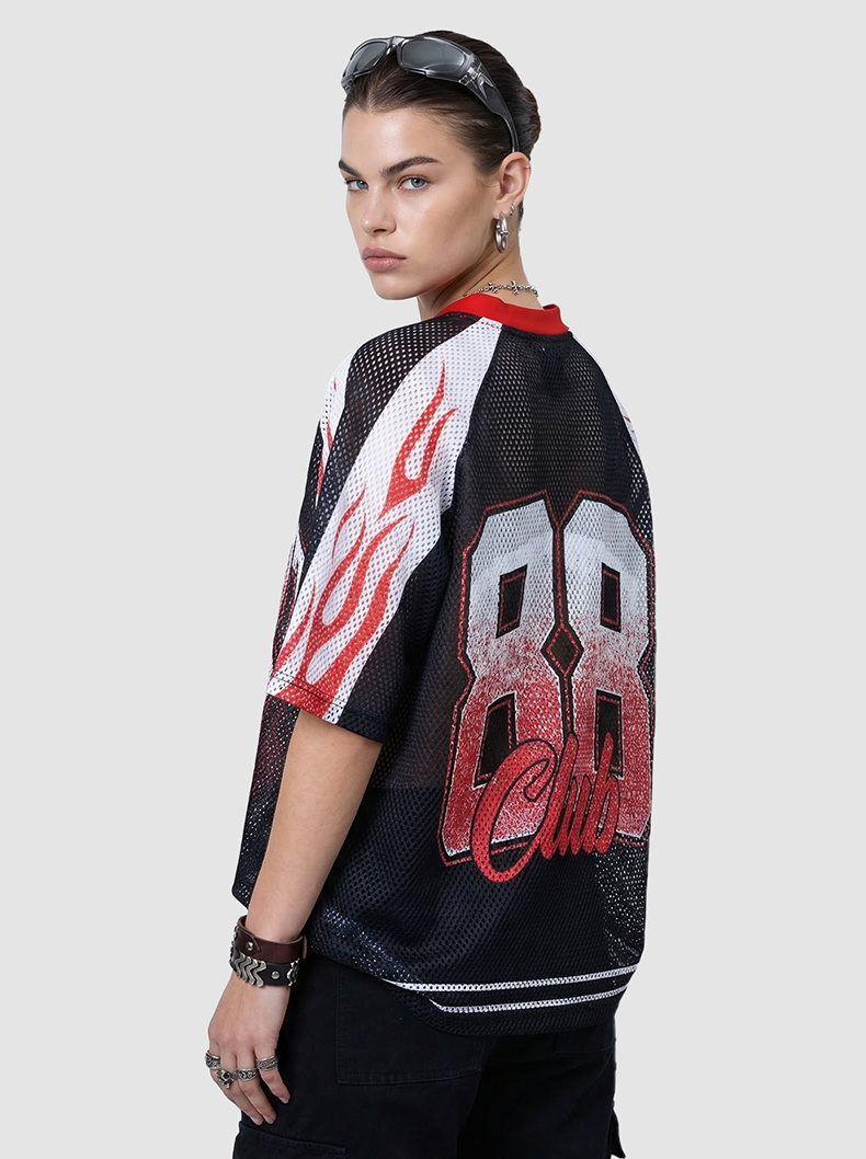 CapCabin “College 88 Flame” Mesh Jersey T-Shirt