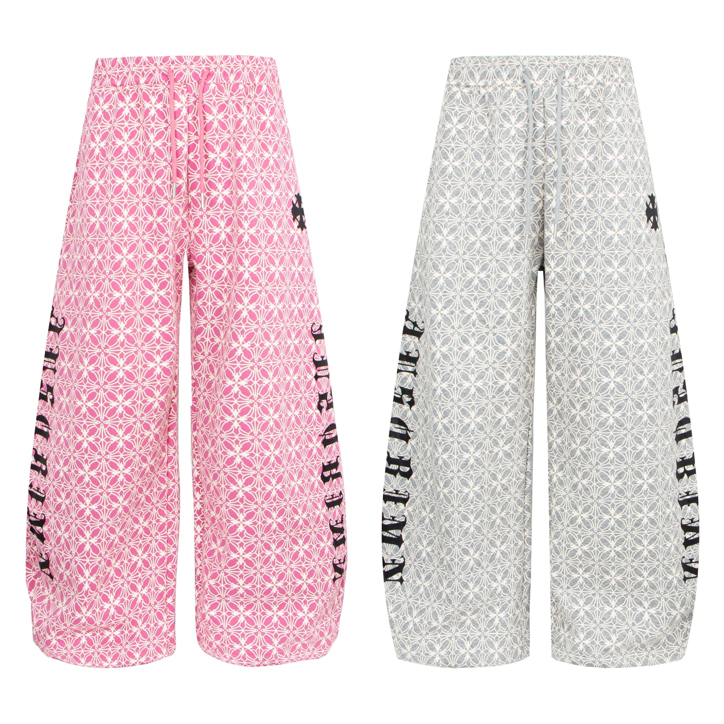 CapCabin All-Over Pattern Graphic Wide-Leg Pants