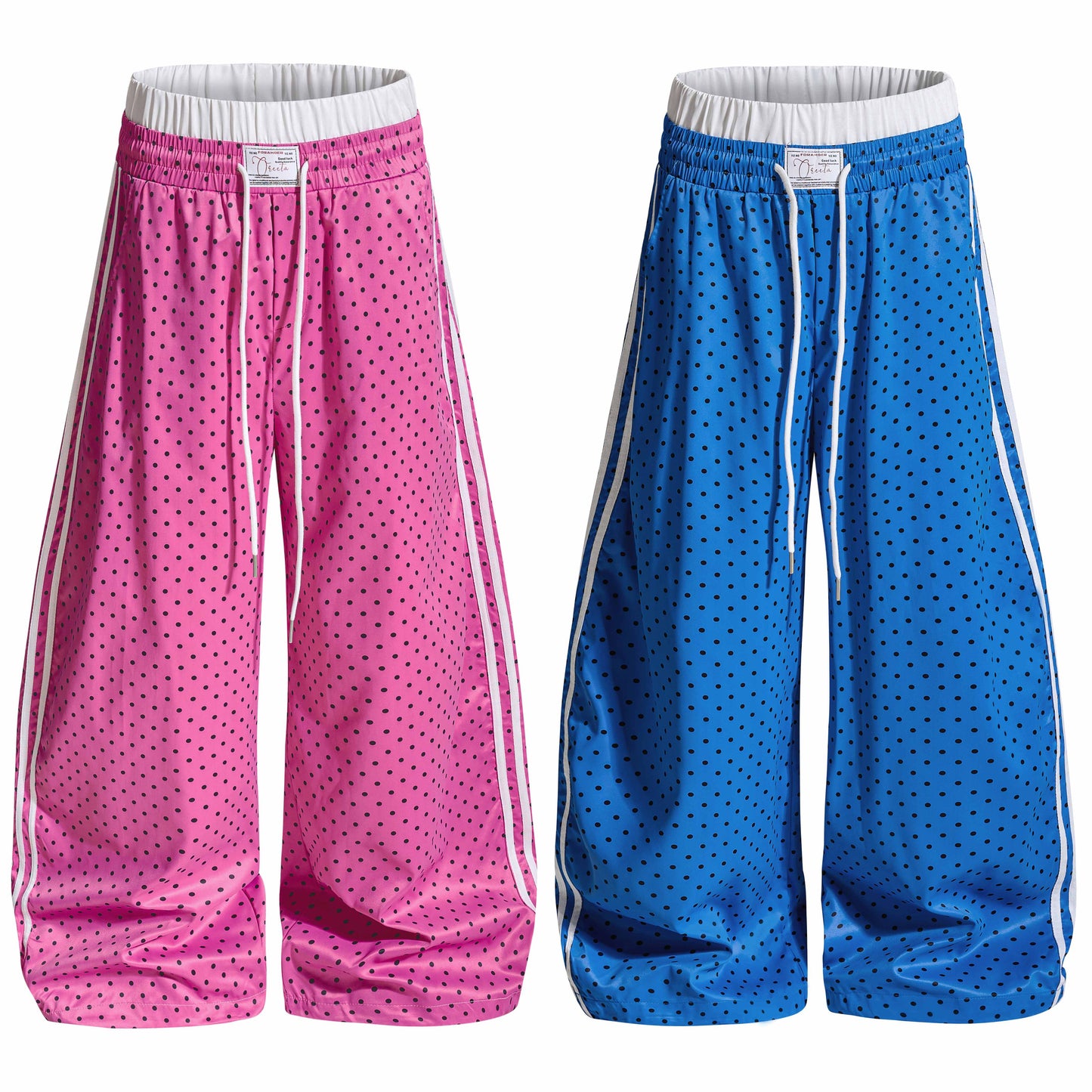 CapCabin Polka Stripe Wide-Leg Pants