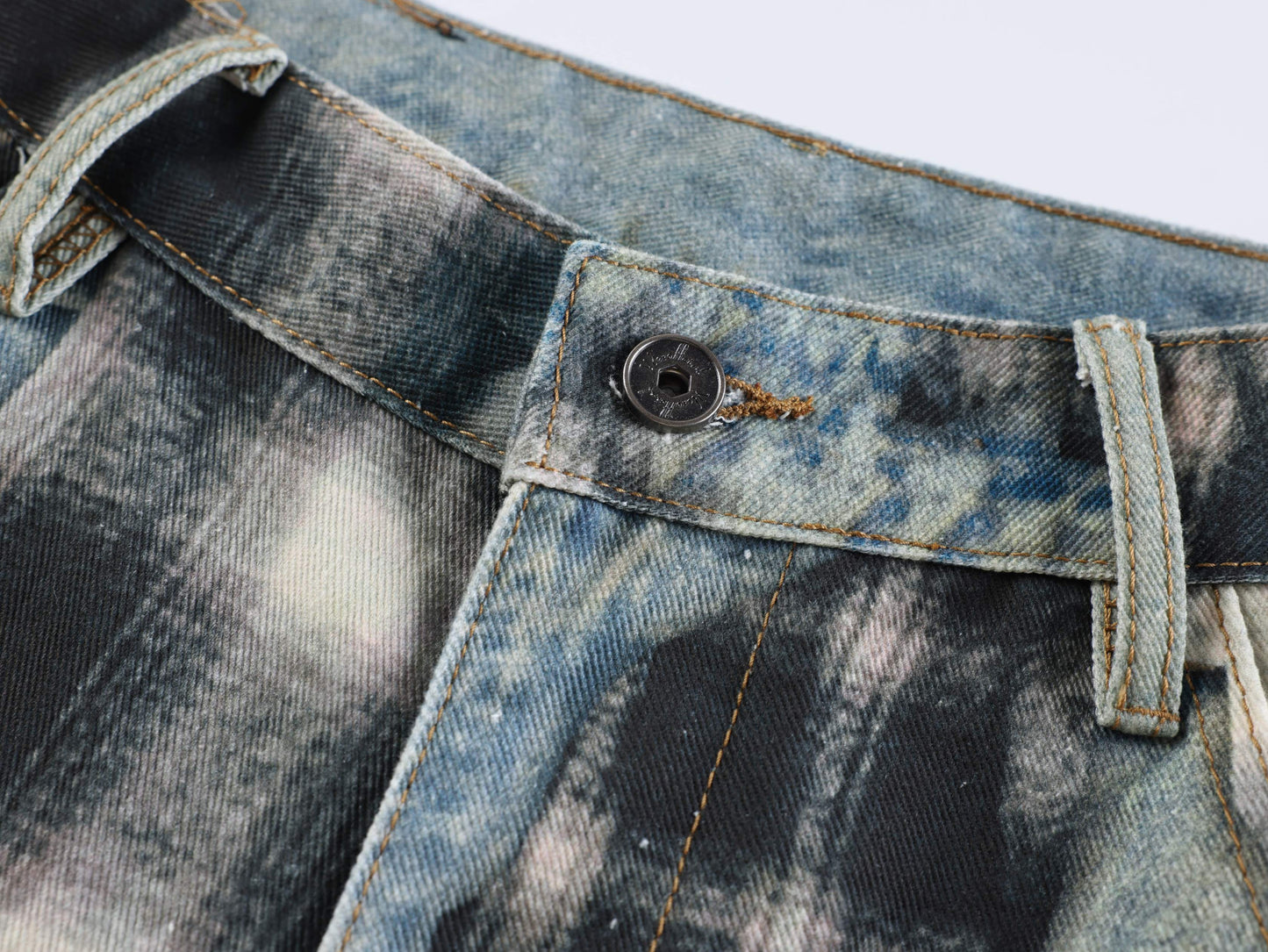 CapCabin “Layered Flannel Patchwork Balloon Jeans”