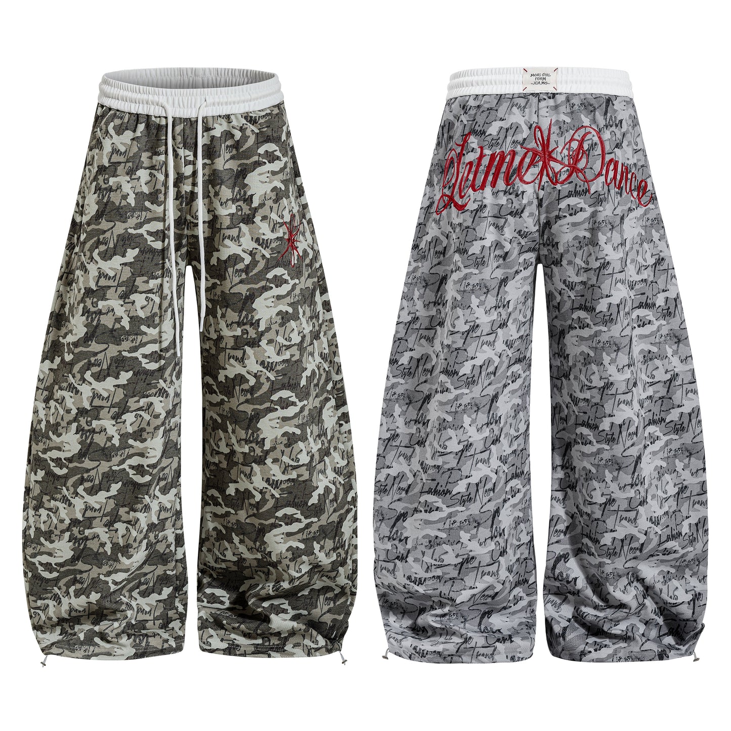 CapCabin Camo Script Wide-Leg Pants
