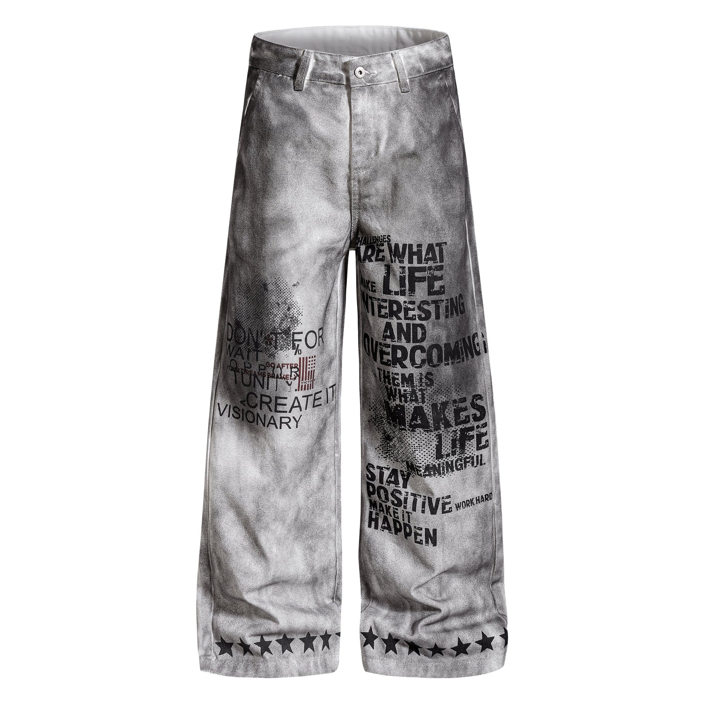 CapCabin Graphic Washed Wide-Leg Pants