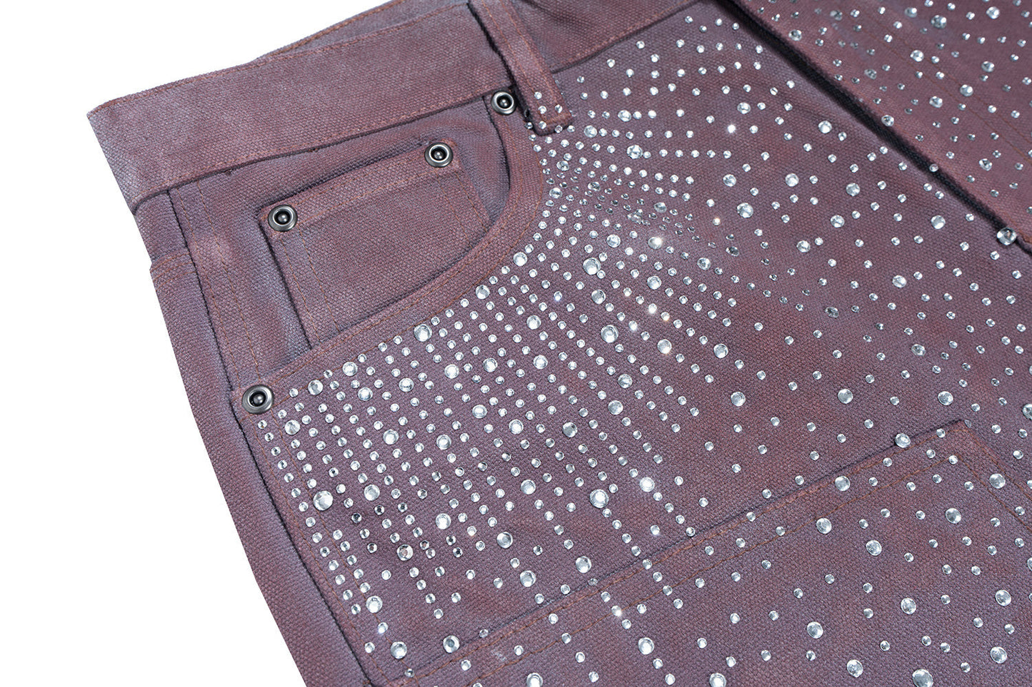 CapCabin Studded Denim Shorts