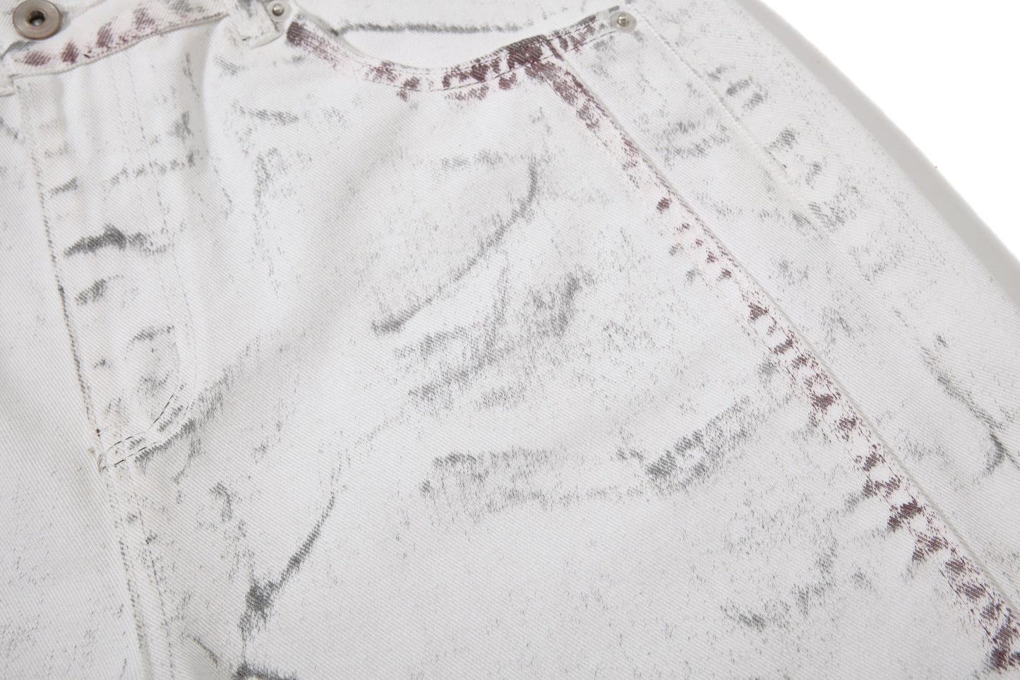 CapCabin Washed Panel Denim Pants
