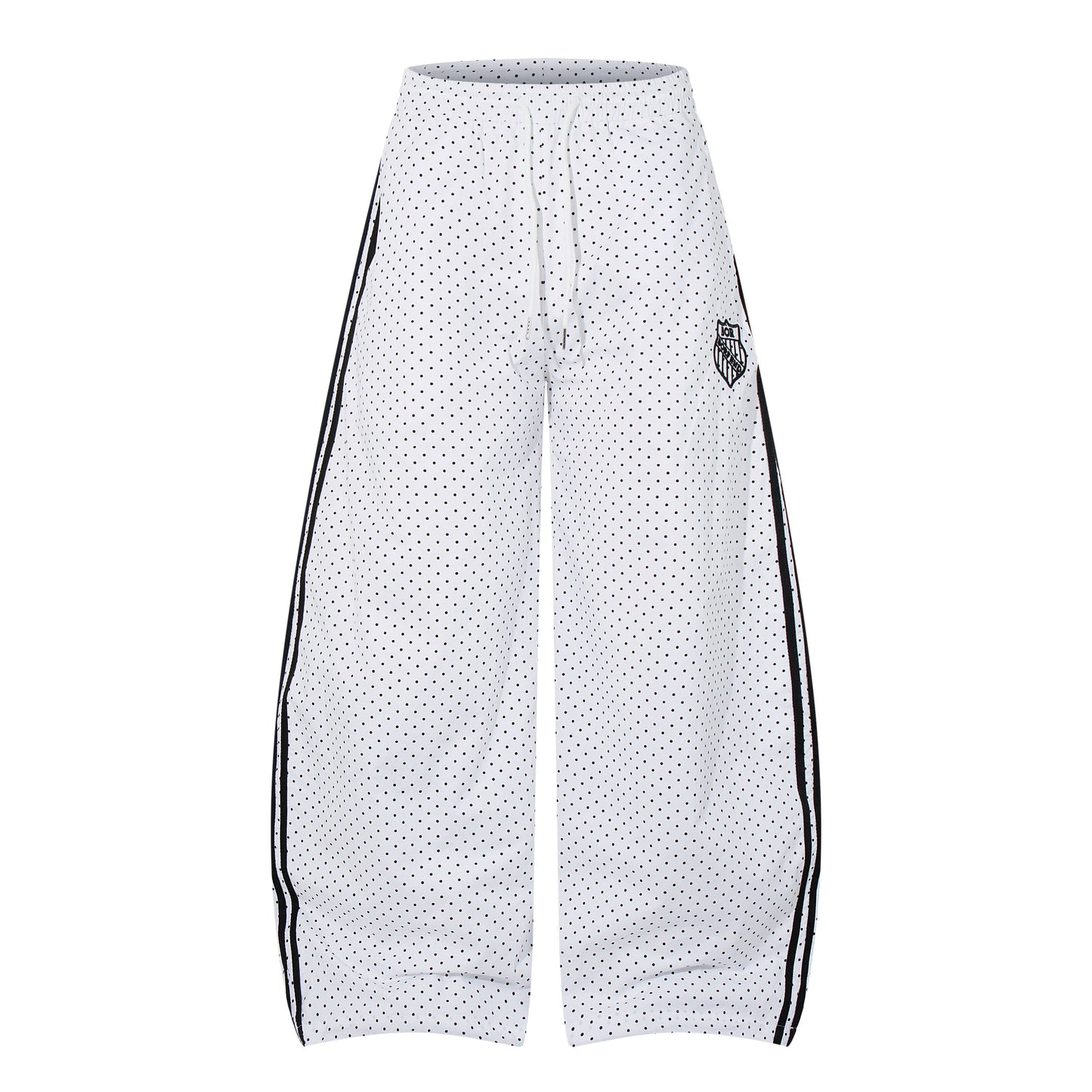 CapCabin “Polka Mesh Wide-Leg Pants”
