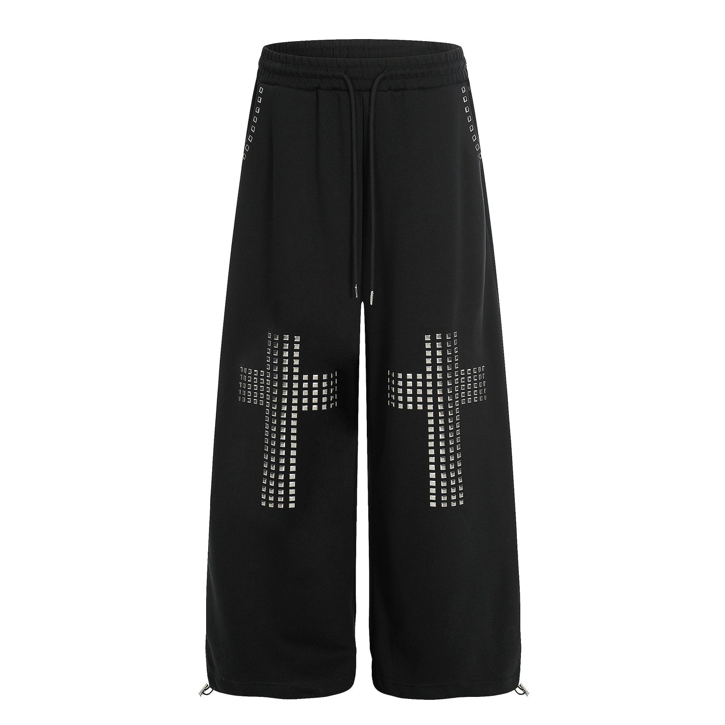 CapCabin Studded Cross Wide-Leg Sweatpants
